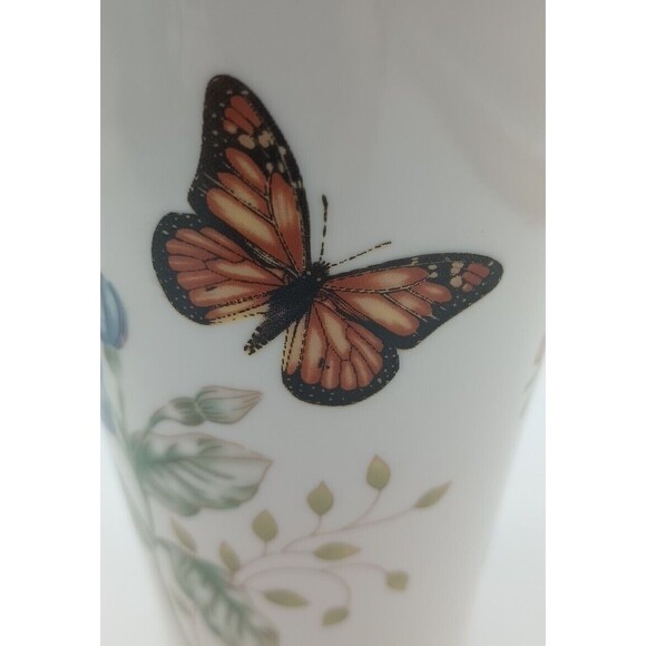 Lenox Butterfly Meadow Monogram L 5.25" Ceramic Travel Mug Botanical Bee NO LID - Picture 6 of 10